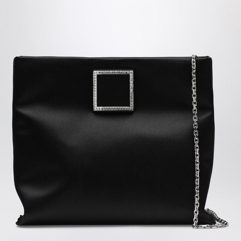 Handbags ROGER VIVIER - Trompette Clutch in black satin - One size Brand
