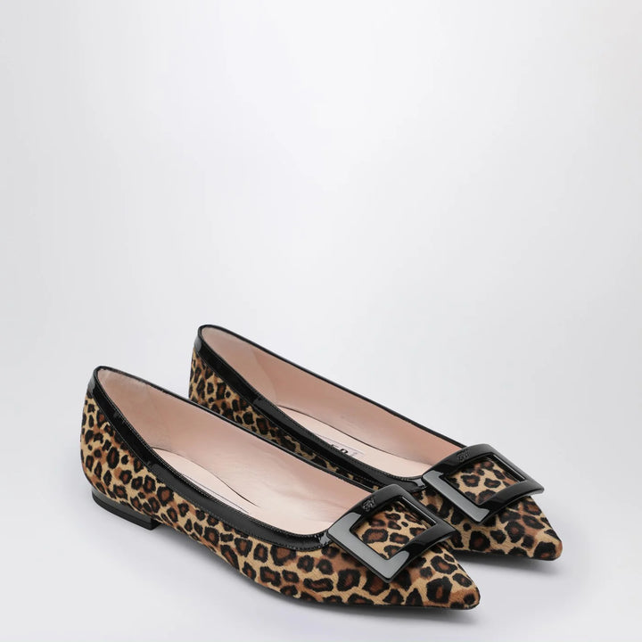 ROGER VIVIER - Gommettine ballerina leopard print pony skin