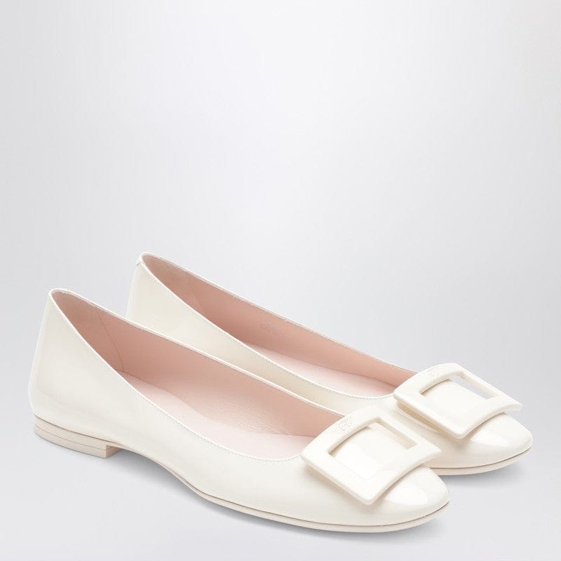 Shoes ROGER VIVIER - U Look ballet flats in ivory patent leather - 39 IT Brand