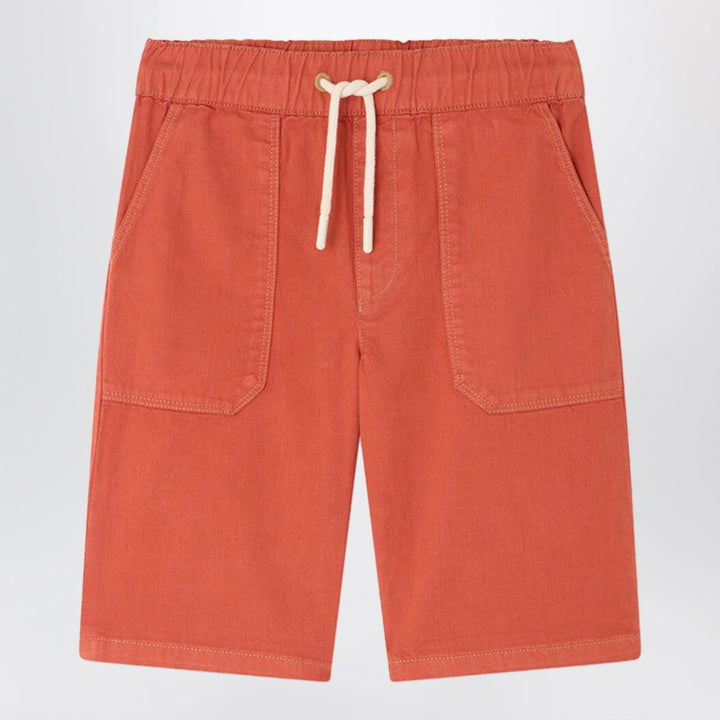 Bonpoint - Syl grenadine red bermuda shorts