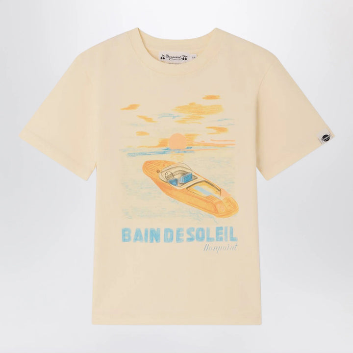 Bonpoint - Thibald écru T-shirt with Bain de Soleil print