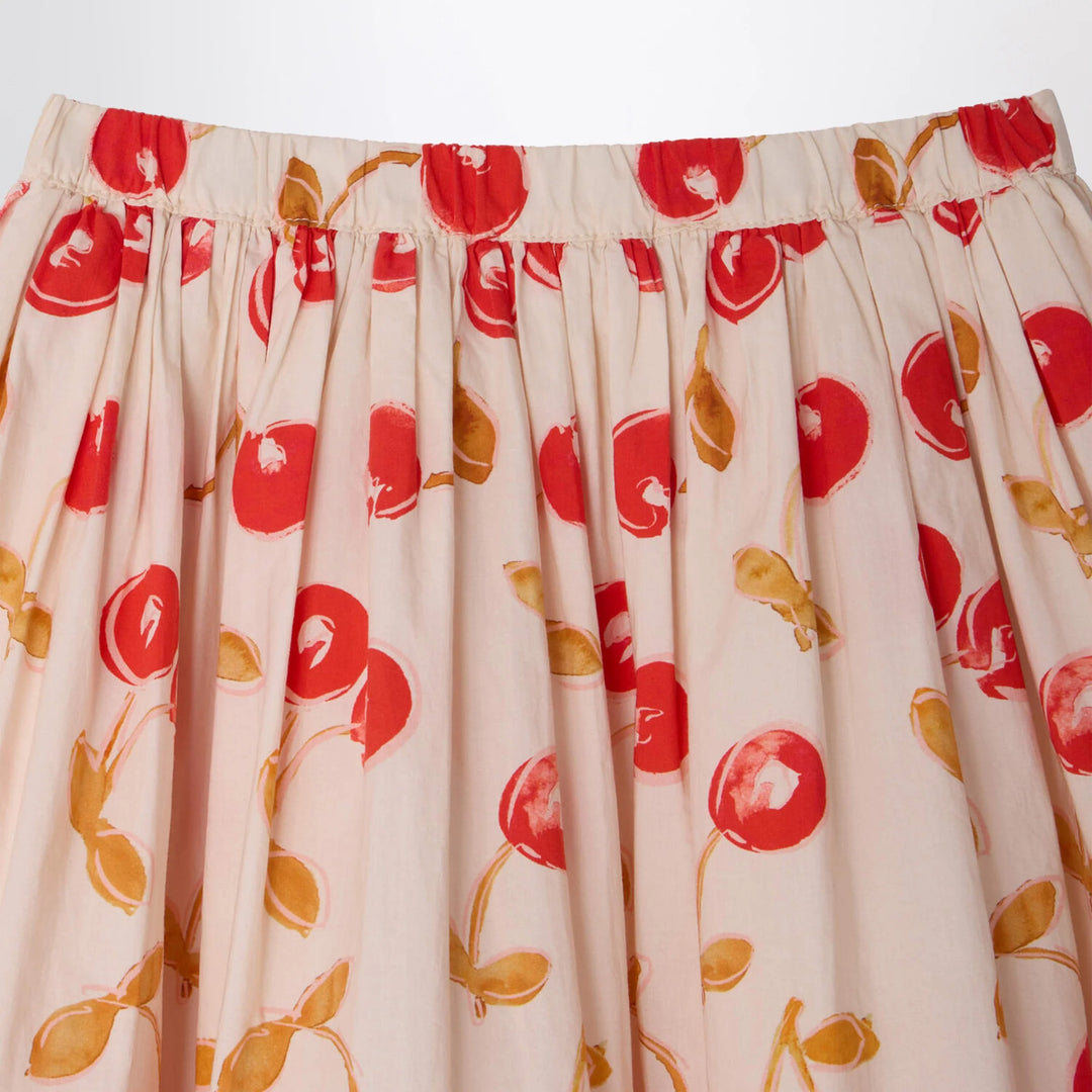 Bonpoint - Suzon écru skirt with cherry print