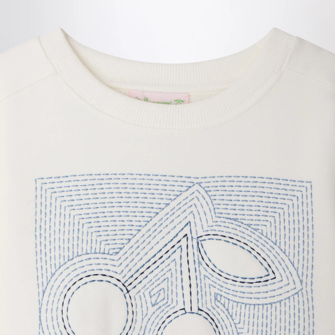 Bonpoint - Gena white sweatshirt with embroidered cherries