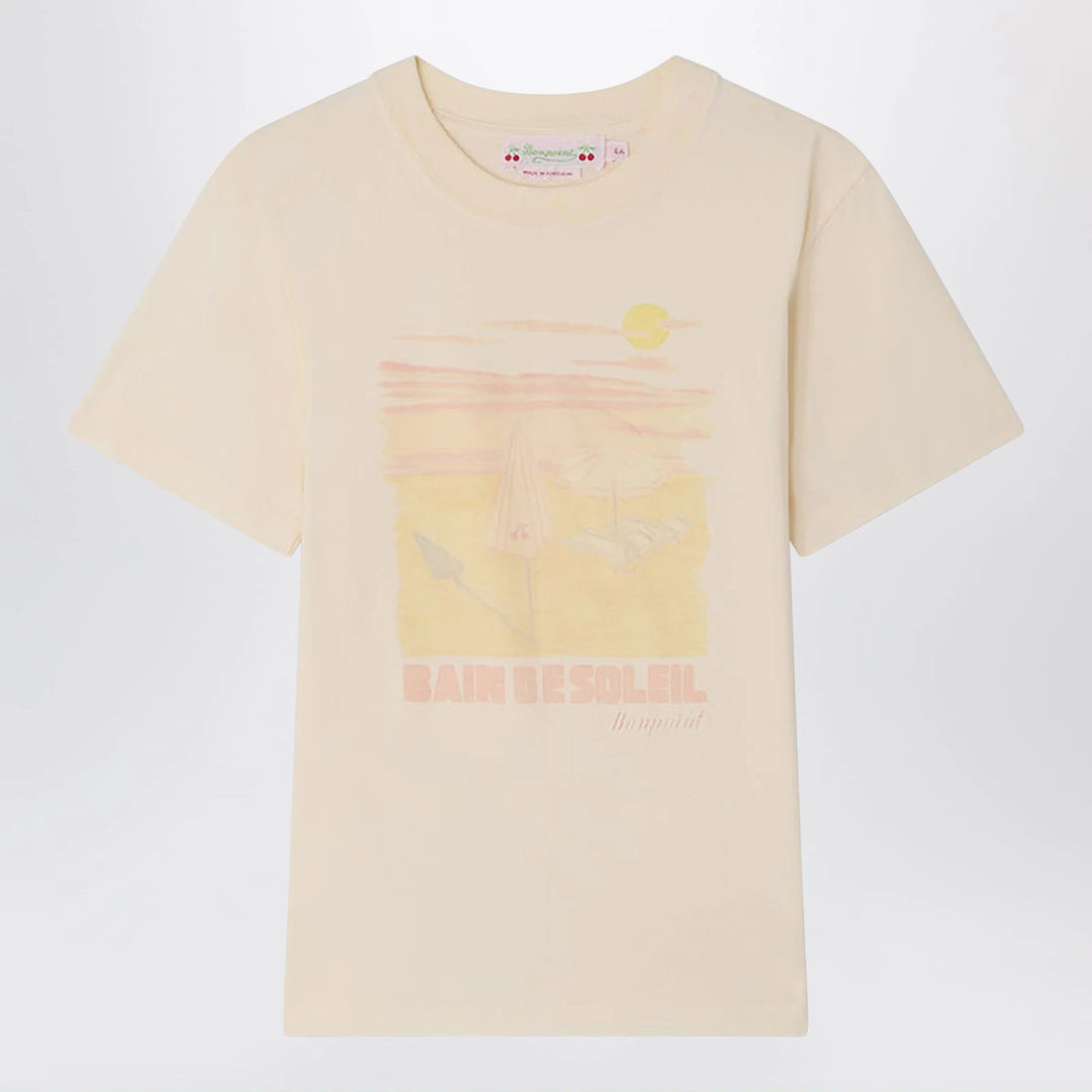 Bonpoint - Thida écru T-shirt with Bain de Soleil print