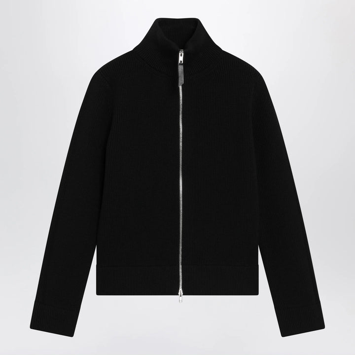 Maison Margiela - Black wool-blend zip cardigan