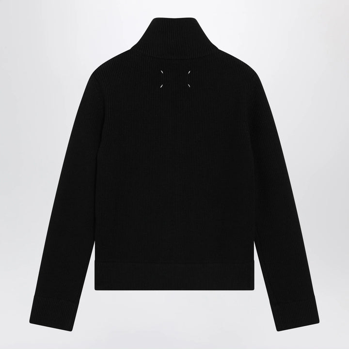 Maison Margiela - Black wool-blend zip cardigan