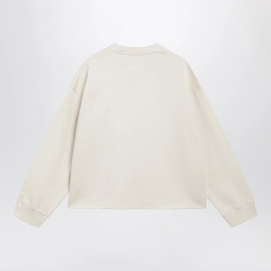 MM6 Maison Margiela - Écru fleece sweatshirt with logo print