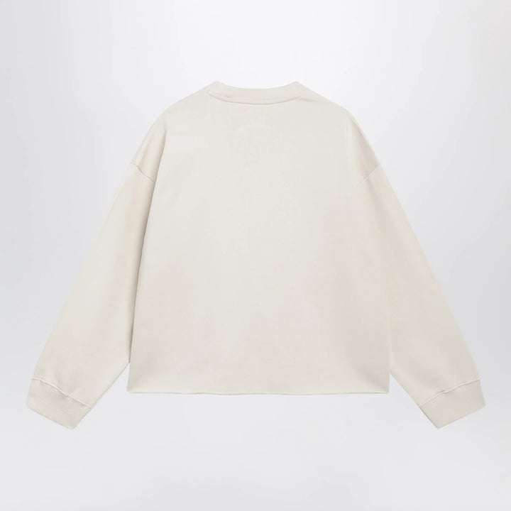 MM6 Maison Margiela - Écru fleece sweatshirt with logo print
