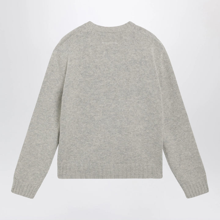 MM6 Maison Margiela - Sweater with calligraphic print in grey melange