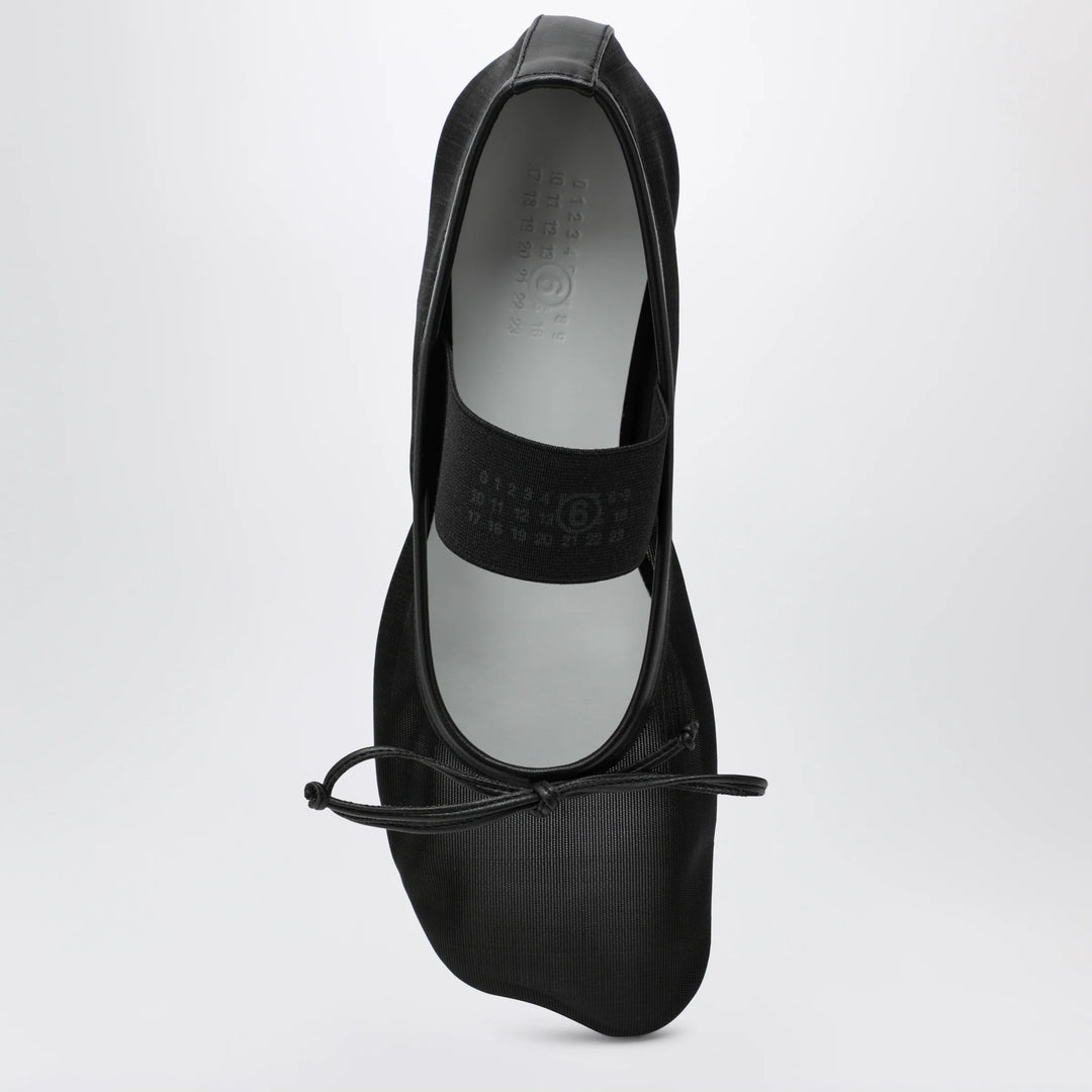 MM6 Maison Margiela - Numeric Anatomic ballerina flats in nylon and leather black