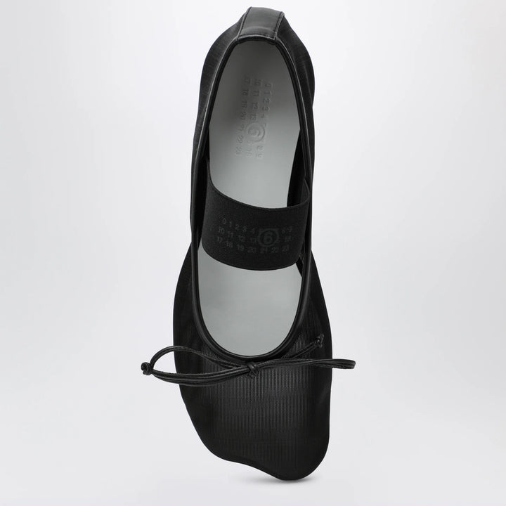 MM6 Maison Margiela - Numeric Anatomic ballerina flats in nylon and leather black
