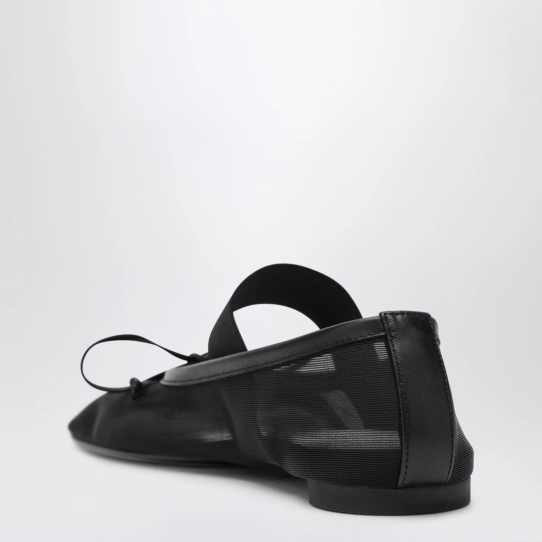 MM6 Maison Margiela - Numeric Anatomic ballerina flats in nylon and leather black