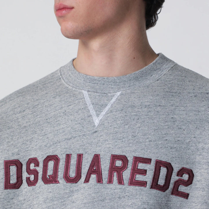 Dsquared2 - Grey mélange sweatshirt with logo embroidery