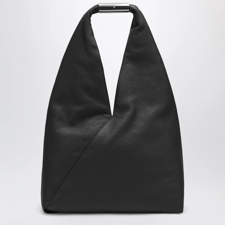 MM6 Maison Margiela - Large Japanese Bag with jewel handle in black leather