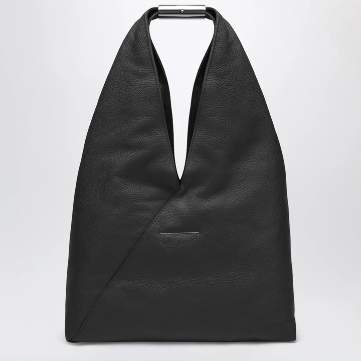 MM6 Maison Margiela - Large Japanese Bag with jewel handle in black leather