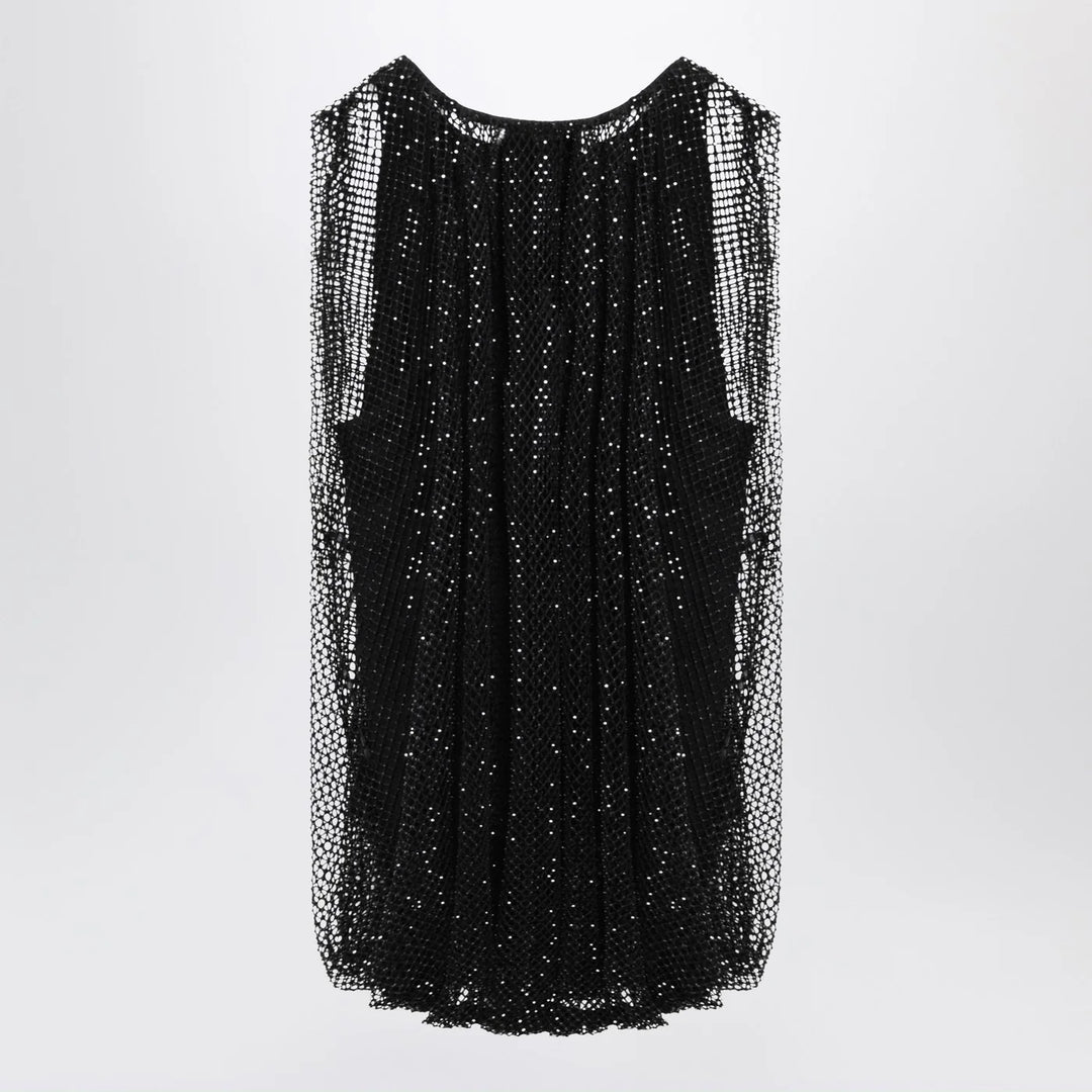 Sportmax - Black mesh top with crystals