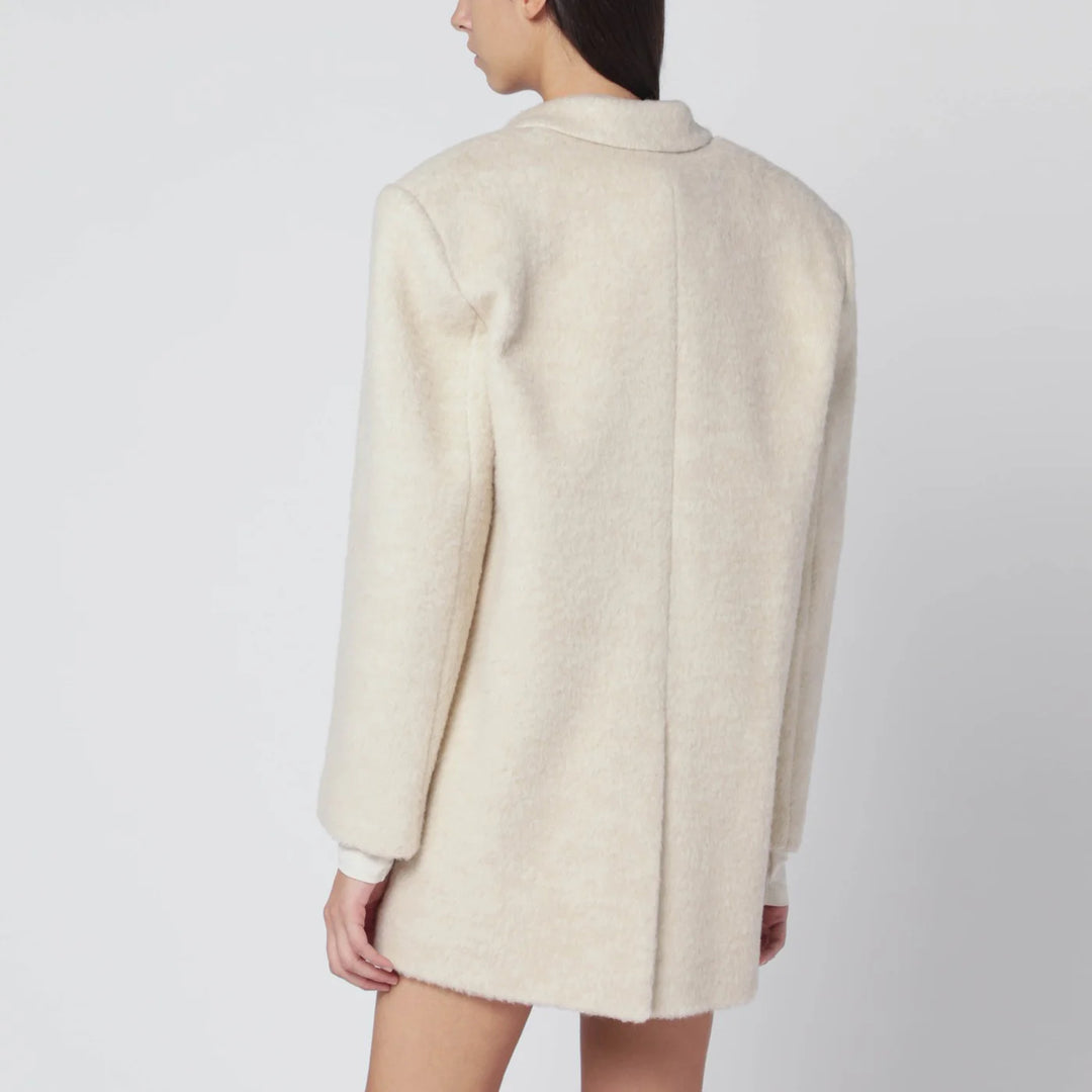 THE ANDAMANE - Oversized ivory jacket in wool blend