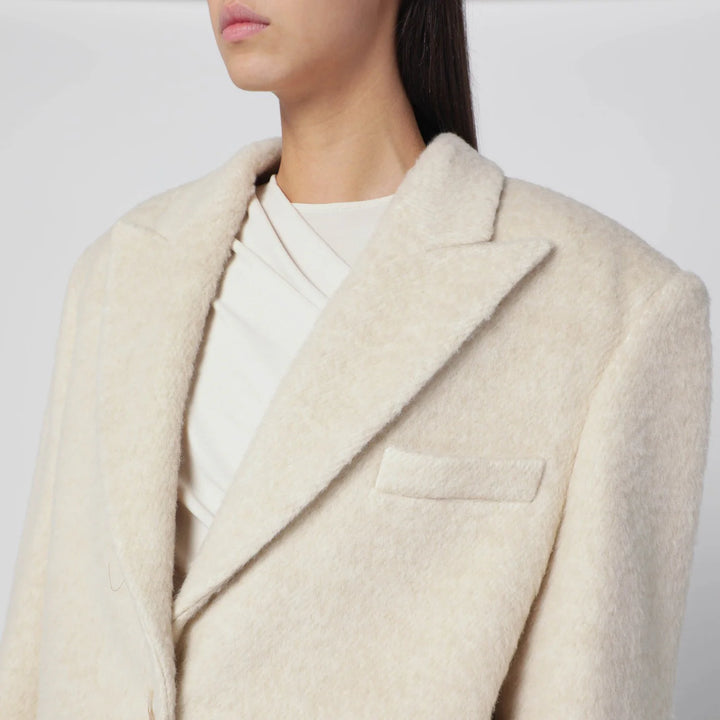 THE ANDAMANE - Oversized ivory jacket in wool blend