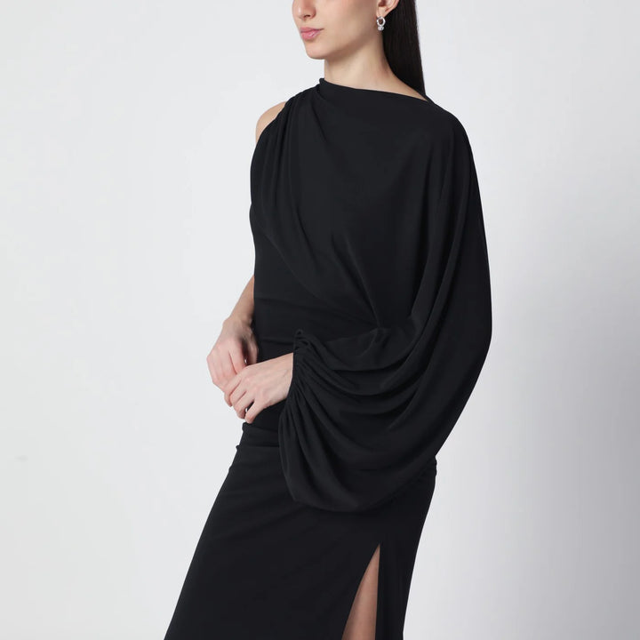 THE ANDAMANE - Black Selene one-shoulder long dress