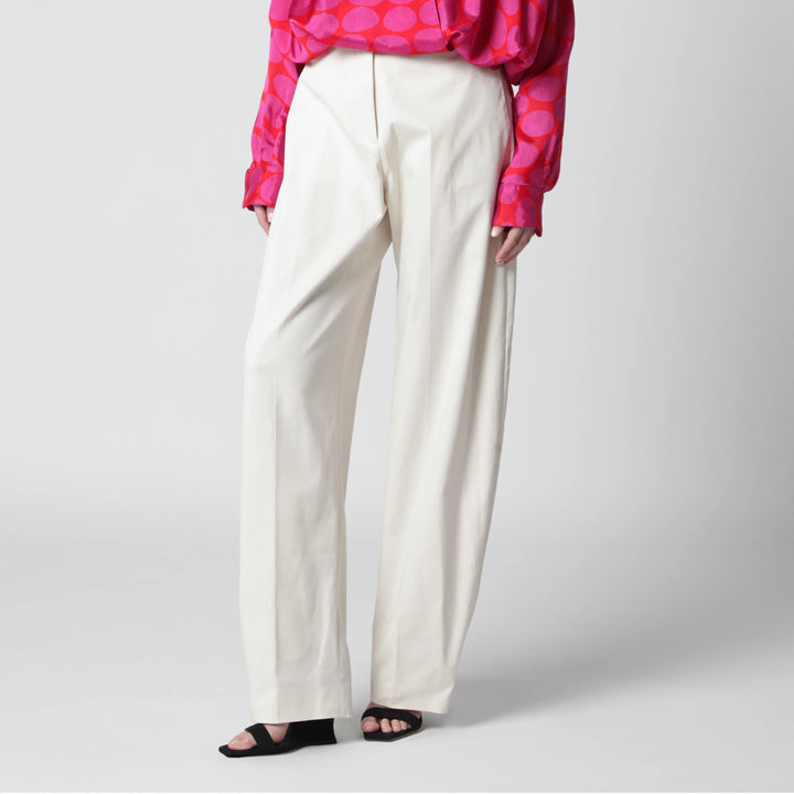 TheLatest - Cream cotton palazzo trousers