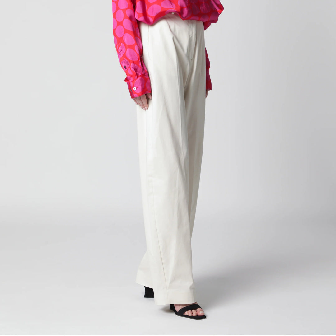 TheLatest - Cream cotton palazzo trousers