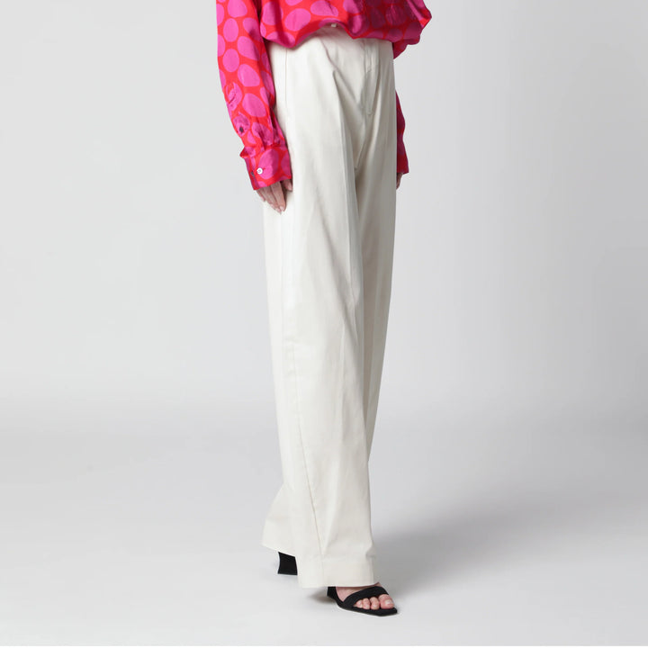 TheLatest - Cream cotton palazzo trousers