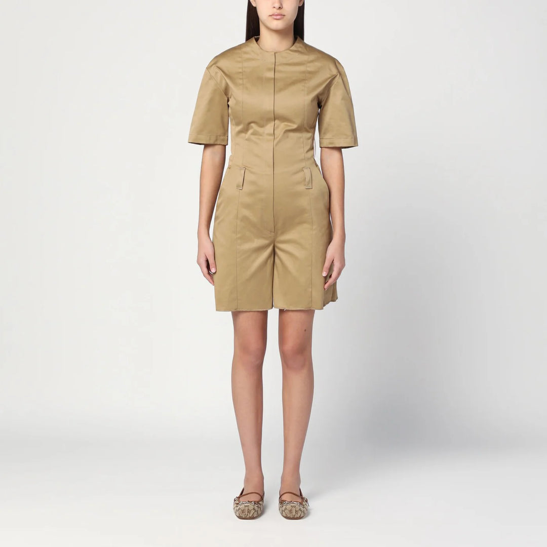 TheLatest - Camel-coloured short jumpsuit in cotton