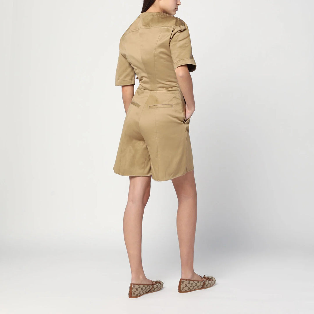 TheLatest - Camel-coloured short jumpsuit in cotton