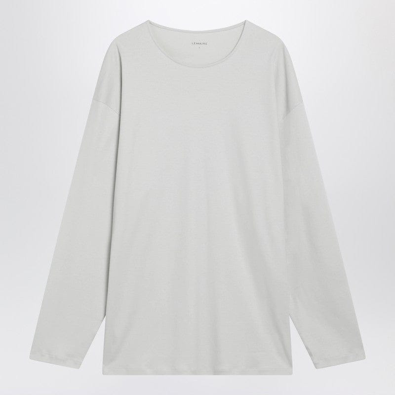 Shirts & Tops LEMAIRE - Chalk-colored cotton and silk interlock T-shirt - L Brand