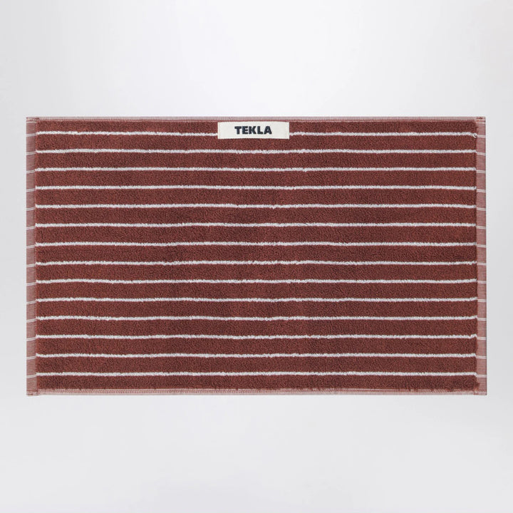 Tekla - Striped reddish-brown guest towel 30x50 cm
