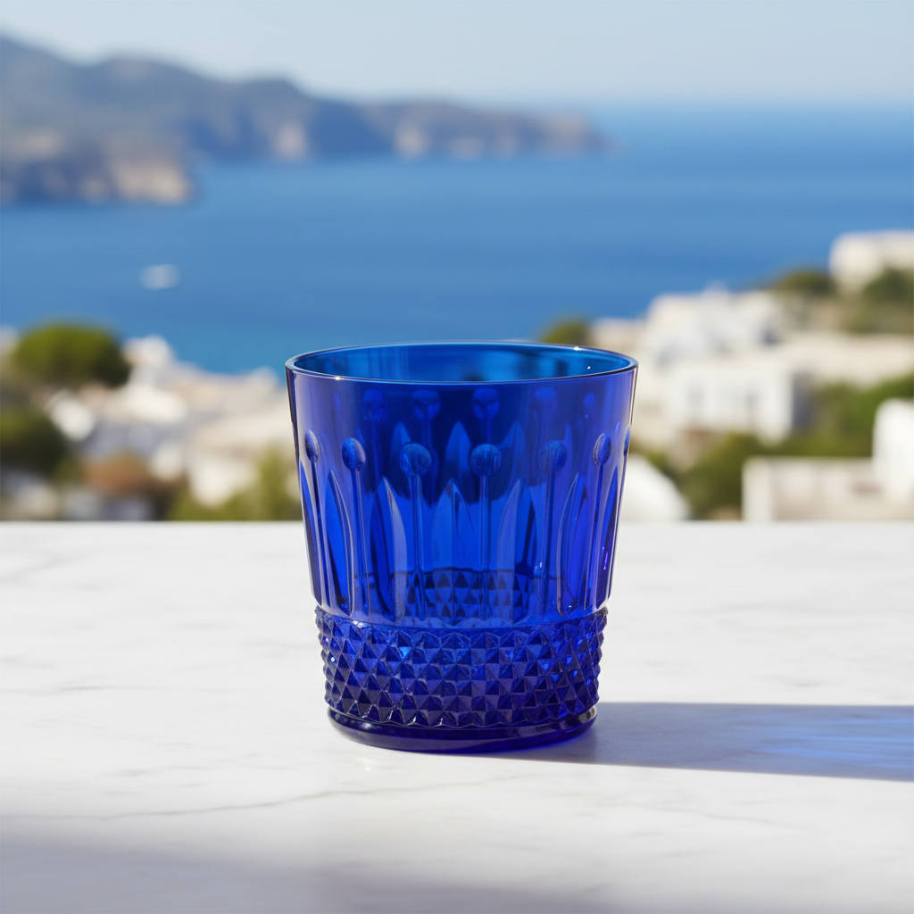 Blue Tumbler on Marble