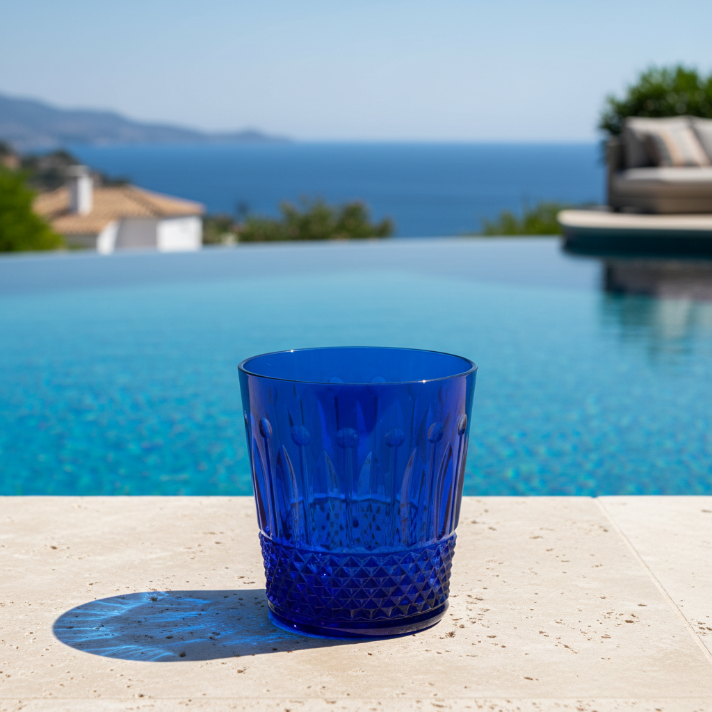 Blue Tumbler Poolside