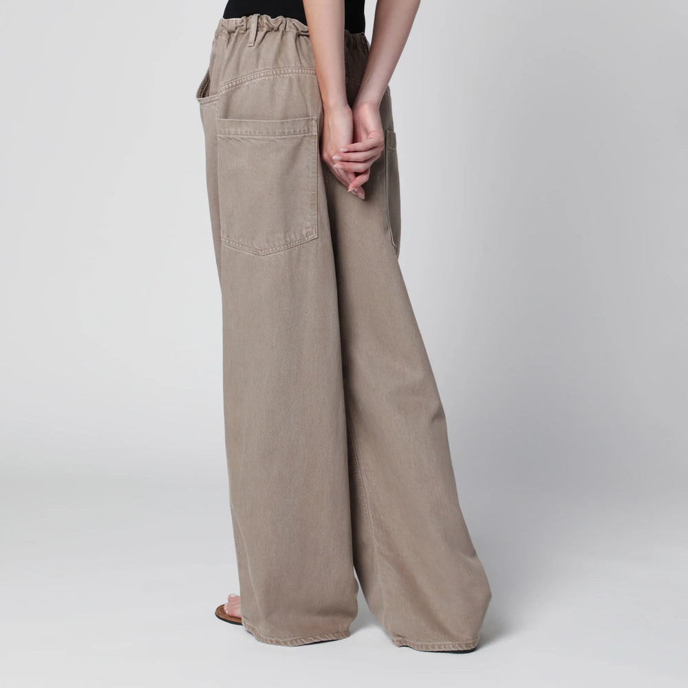 AGOLDE - Shaw Flyweight drawstring wide-leg jeans in brown Brand