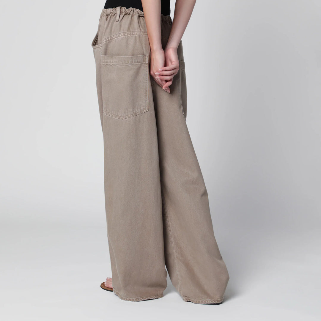 AGOLDE - Shaw Flyweight drawstring wide-leg jeans in brown Brand