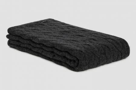 Bemboka Angora &amp; Merino Wool Throws 130x230cm Charcoal Bemboka Chunky Cable Angora &amp; Merino Wool Throw - Pre-Shrunk Brand