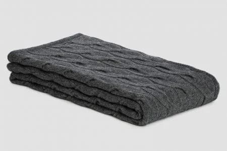 Bemboka Angora &amp; Merino Wool Throws 130x230cm Grey Bemboka Chunky Cable Angora &amp; Merino Wool Throw - Pre-Shrunk Brand