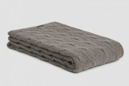 Bemboka Angora &amp; Merino Wool Throws 130x230cm Mocha Bemboka Chunky Cable Angora &amp; Merino Wool Throw - Pre-Shrunk Brand
