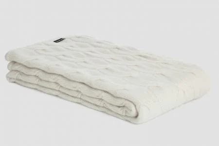 Bemboka Angora &amp; Merino Wool Throws 130x230cm Natural Bemboka Chunky Cable Angora &amp; Merino Wool Throw - Pre-Shrunk Brand