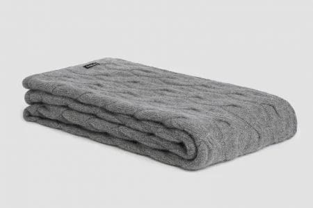 Bemboka Angora &amp; Merino Wool Throws 130x230cm Pale Grey Bemboka Chunky Cable Angora &amp; Merino Wool Throw - Pre-Shrunk Brand