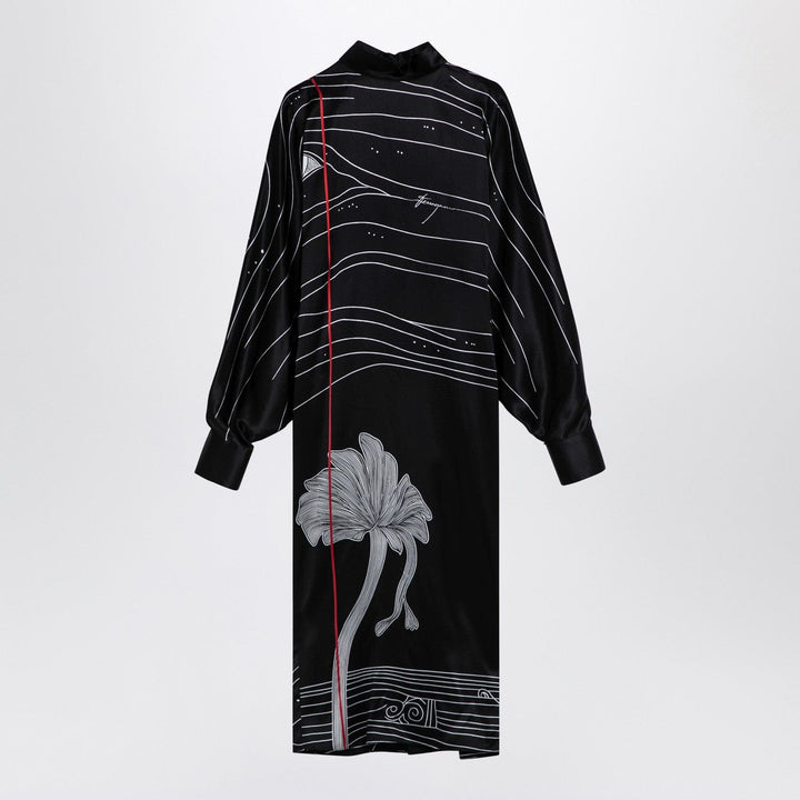 Apparel &amp; Accessories Black silk satin midi dress Brand