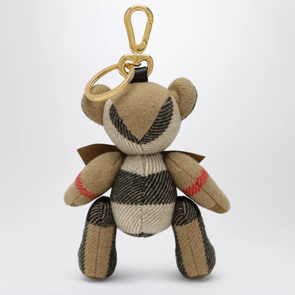 Burberry - Thomas teddy bear charm in check cashmere, beige Brand Apparel & Accessories U