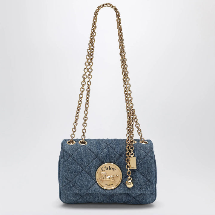 Chloé - Heritage small quilted denim shoulder bag in blue Brand Apparel &amp; Accessories TU