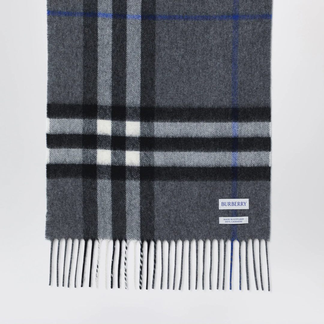 Burberry - Check cashmere scarf in Marlborough Grey Brand Apparel &amp; Accessories > Clothing Accessories > Scarves &amp; Shawls TU