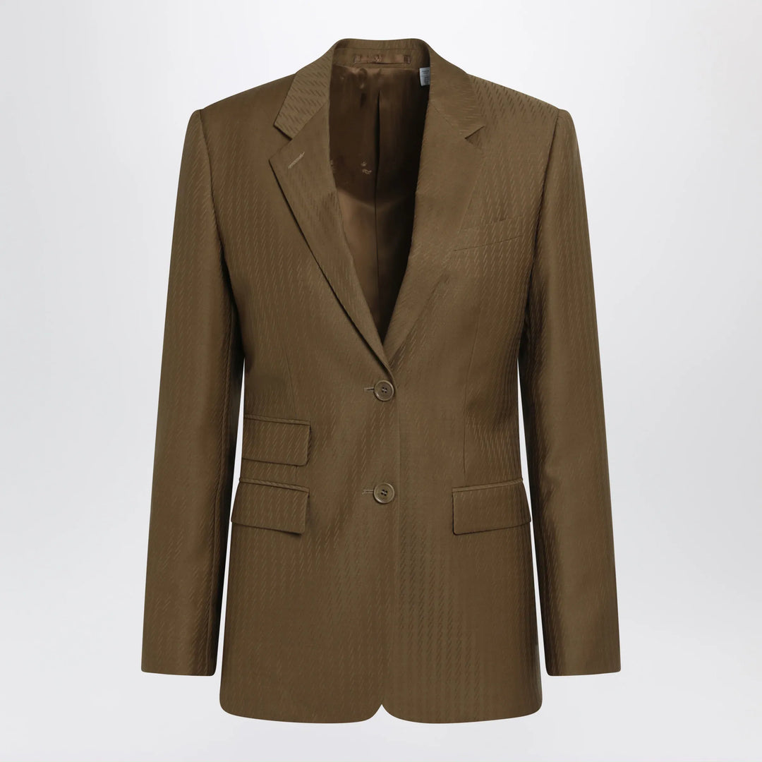 Burberry - Tailored single-breasted wool and mohair brown jacket Brand Apparel & Accessories > Clothing > Outerwear > Coats & Jackets 6 UK