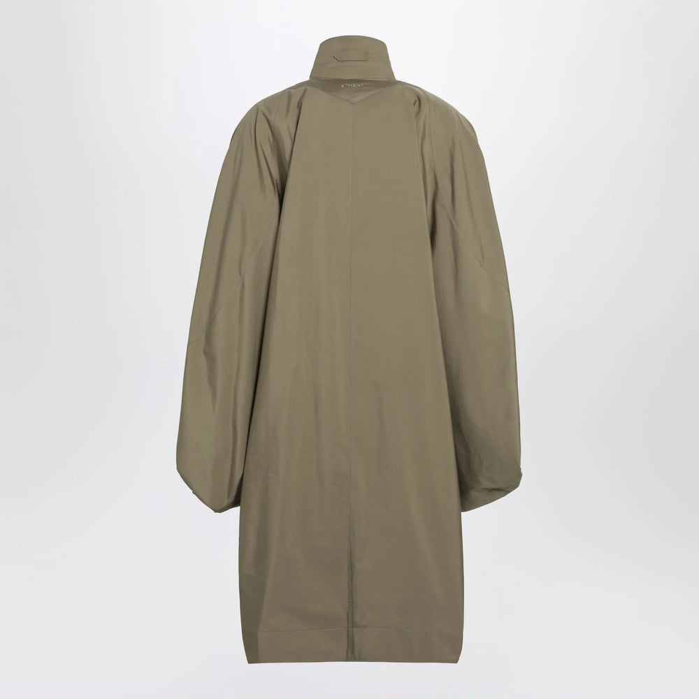 Chloé - Oversized cape coat in olive green poplin Brand Apparel & Accessories > Clothing > Outerwear > Coats & Jackets XS/S
