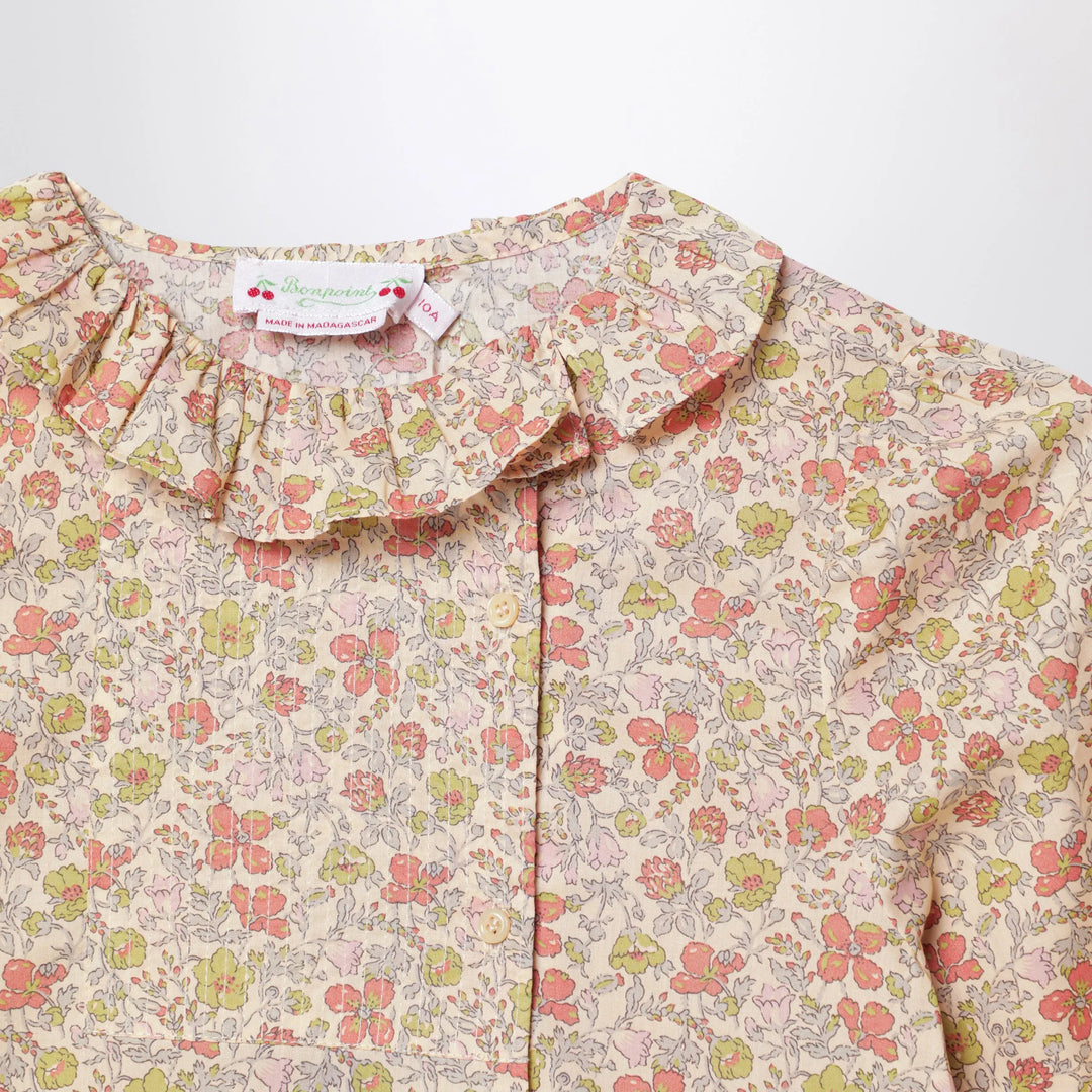 Bonpoint - Pink Liberty fabric shirt Brand Apparel &amp; Accessories > Clothing > Shirts &amp; Tops
