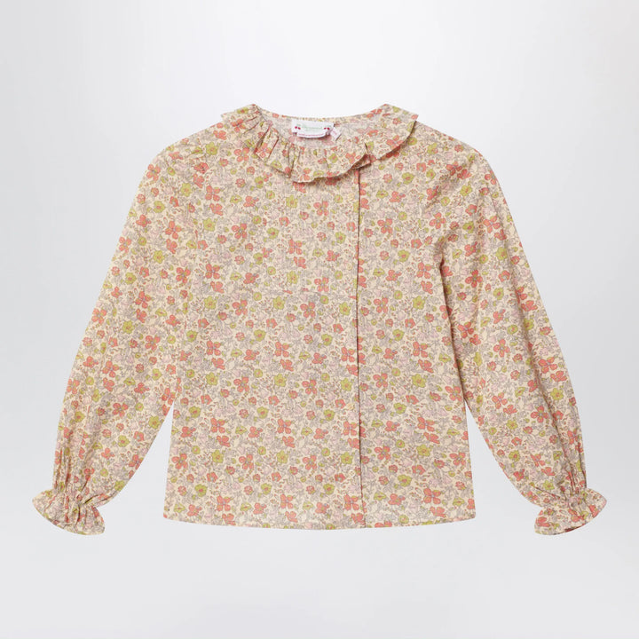 Bonpoint - Pink Liberty fabric shirt Brand Apparel &amp; Accessories > Clothing > Shirts &amp; Tops