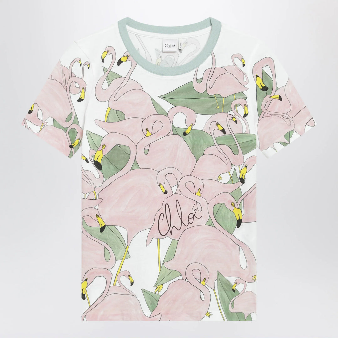 Chloé - Baby-fit crew-neck T-shirt in organic cotton jersey, multicolor Brand Apparel & Accessories > Clothing > Shirts & Tops XS
