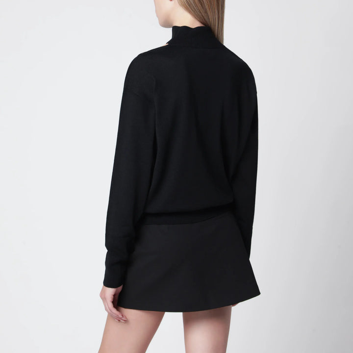 Courrèges - Black merino wool turtleneck sweater Brand Apparel &amp; Accessories > Clothing > Shirts &amp; Tops
