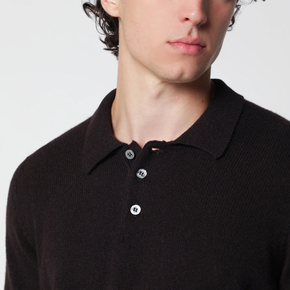 Drumohr - Brown wool polo sweater Brand Apparel & Accessories > Clothing > Shirts & Tops